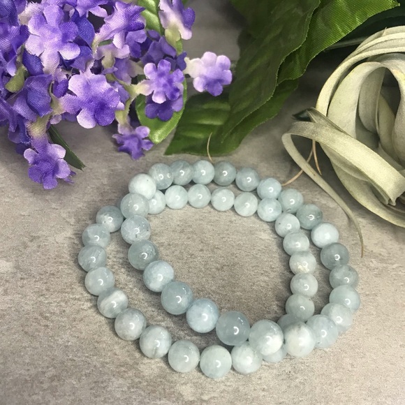 Aquamarine crystal/gemstone bracelet - Picture 3 of 8